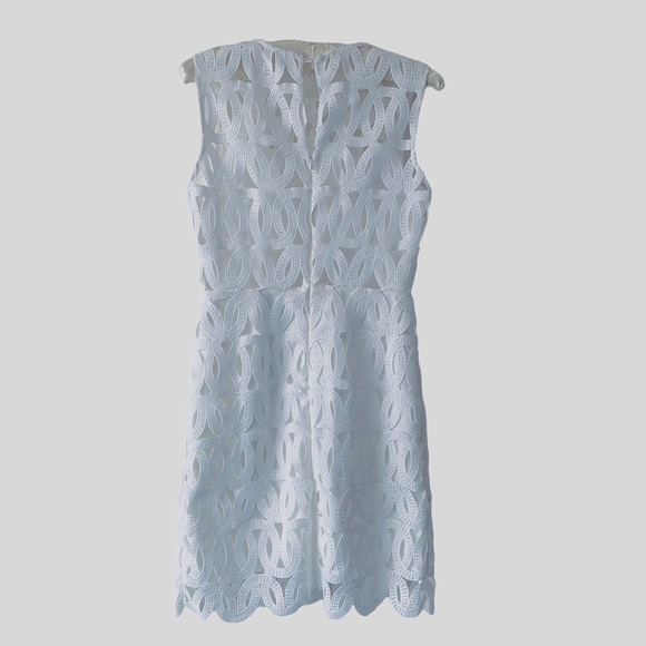 MILLY SIENNA EMBROIDERED SCALLOP LACE SLEEVELESS  DRESS IN WHITE SIZE 2 - Picture 14 of 16